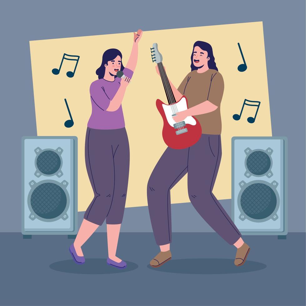 music festival poster with women vector