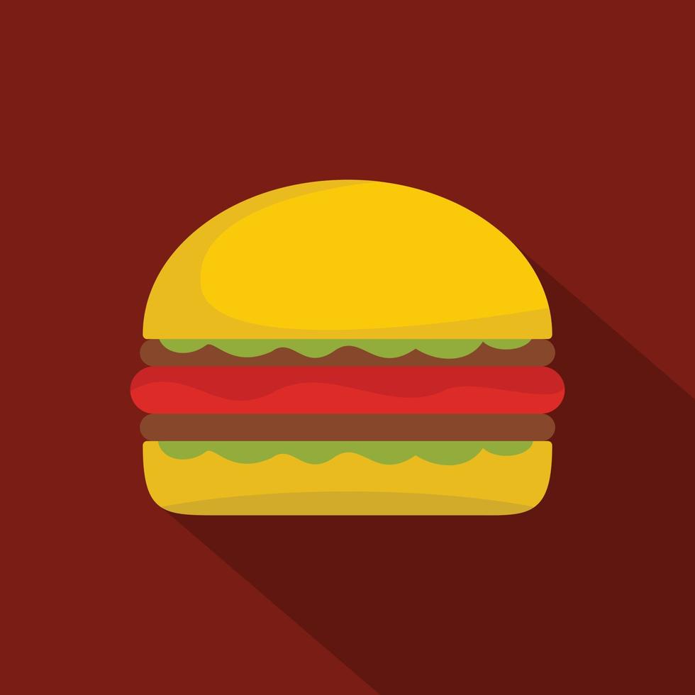 Burger icon, flat style vector