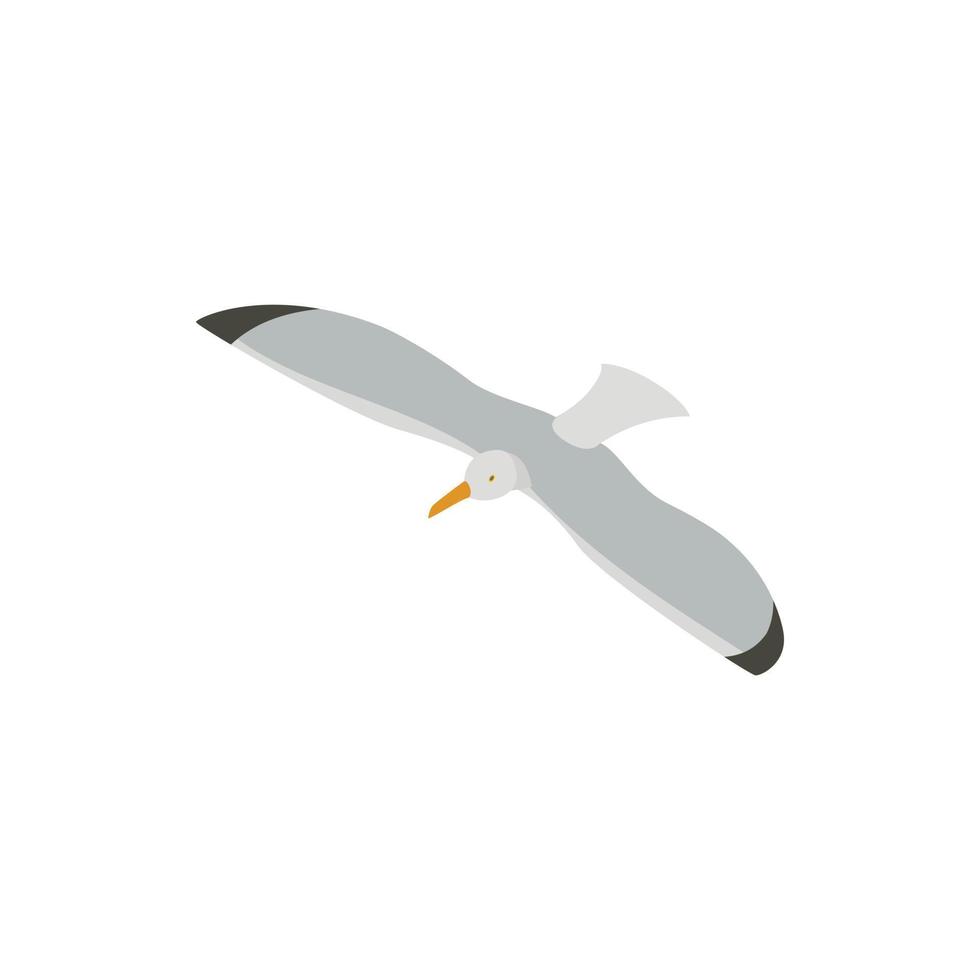 Seagull icon, isometric 3d style vector