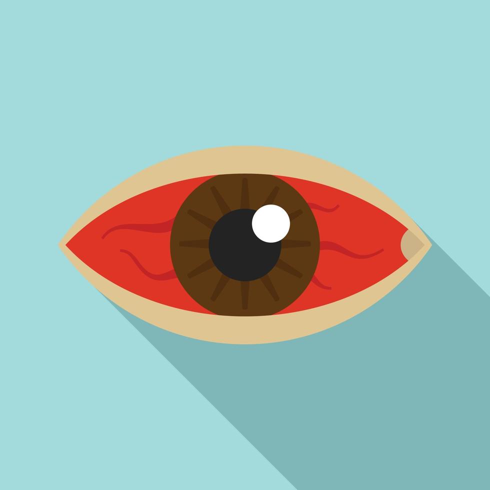 Red eye zika virus icon, flat style vector
