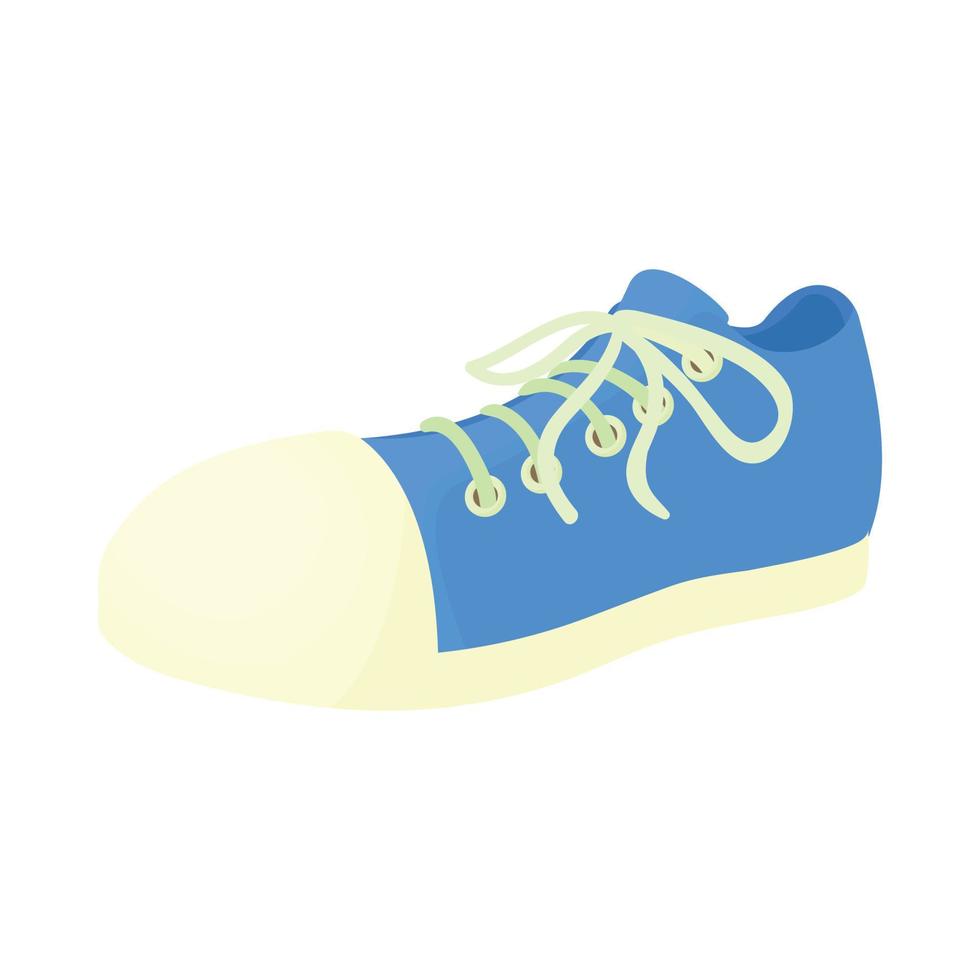 icono de zapatillas azules, estilo de dibujos animados vector