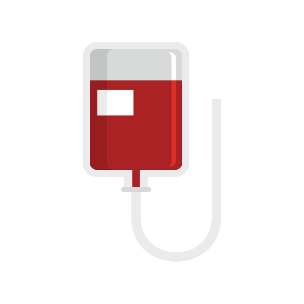 icono de paquete de sangre, estilo plano vector