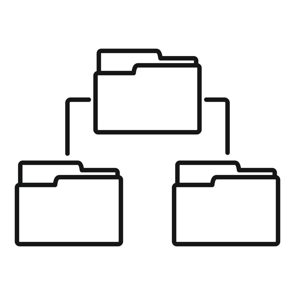 Folder network icon, outline style vector