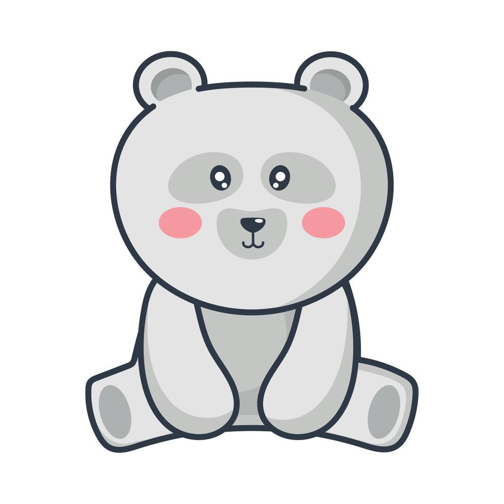 cute polar bear kawaii animal vector