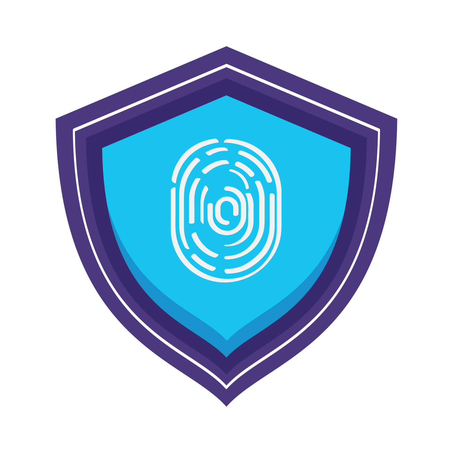 security fingerprint in shield 14482062 Vector Art at Vecteezy