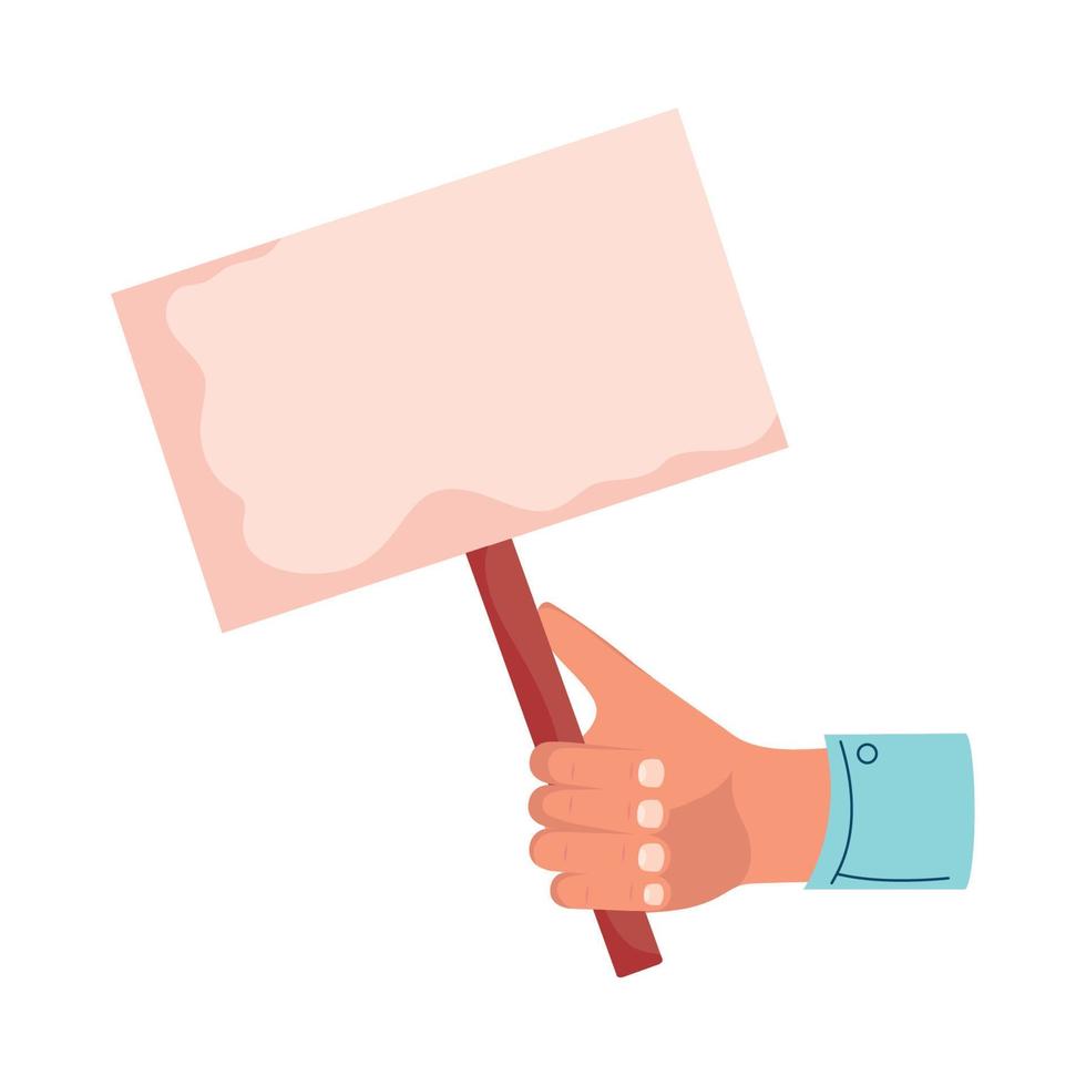 hand with banner protest vector