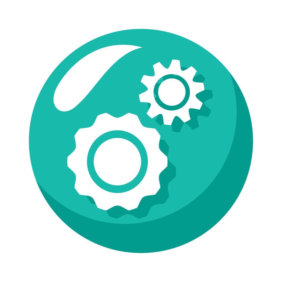 gears cogs in button vector