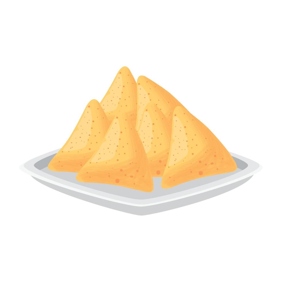kheema samosa traditional muslim food vector