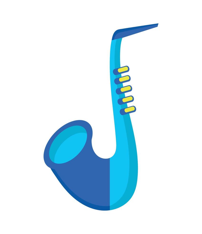 saxofón azul instrumento musical vector