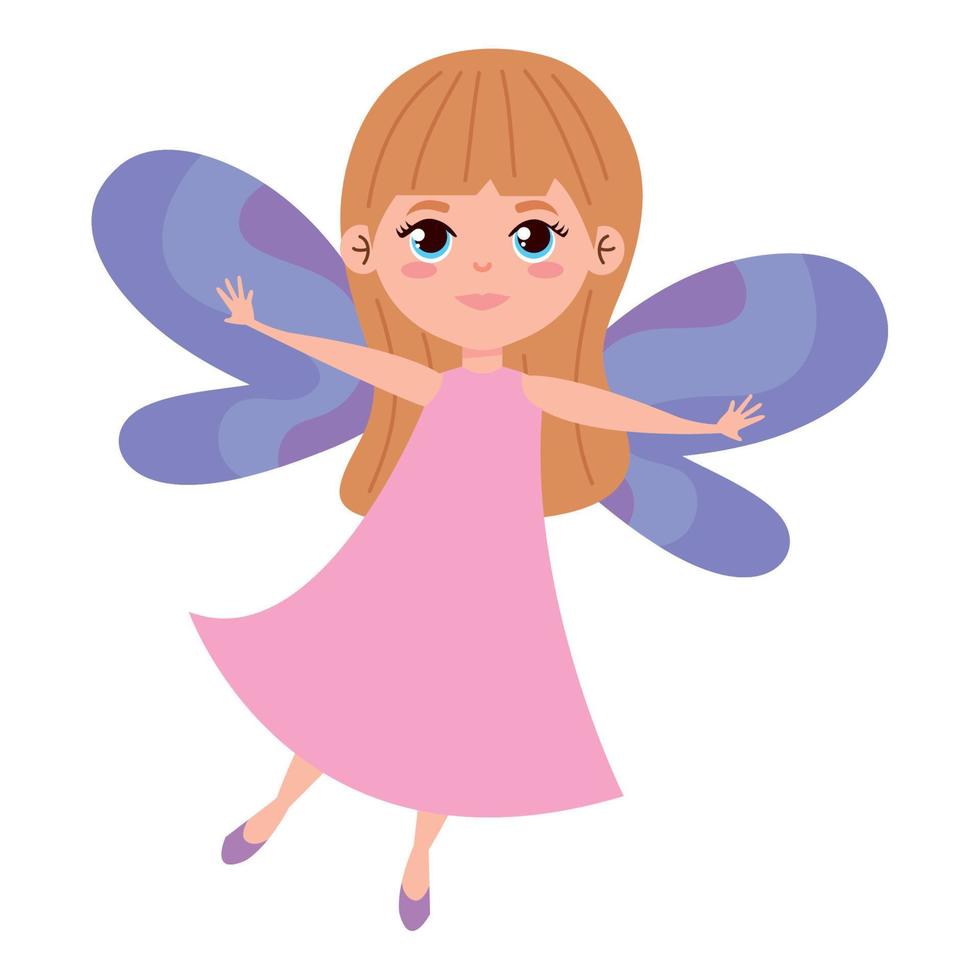 beauty blond fairy flying vector