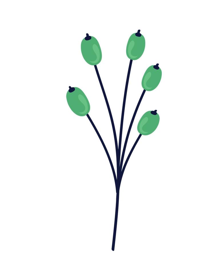 branch with green pistils vector