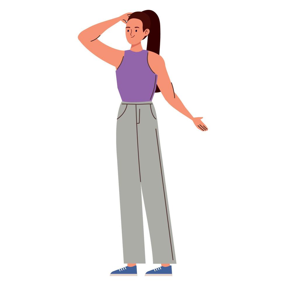 young tall woman vector