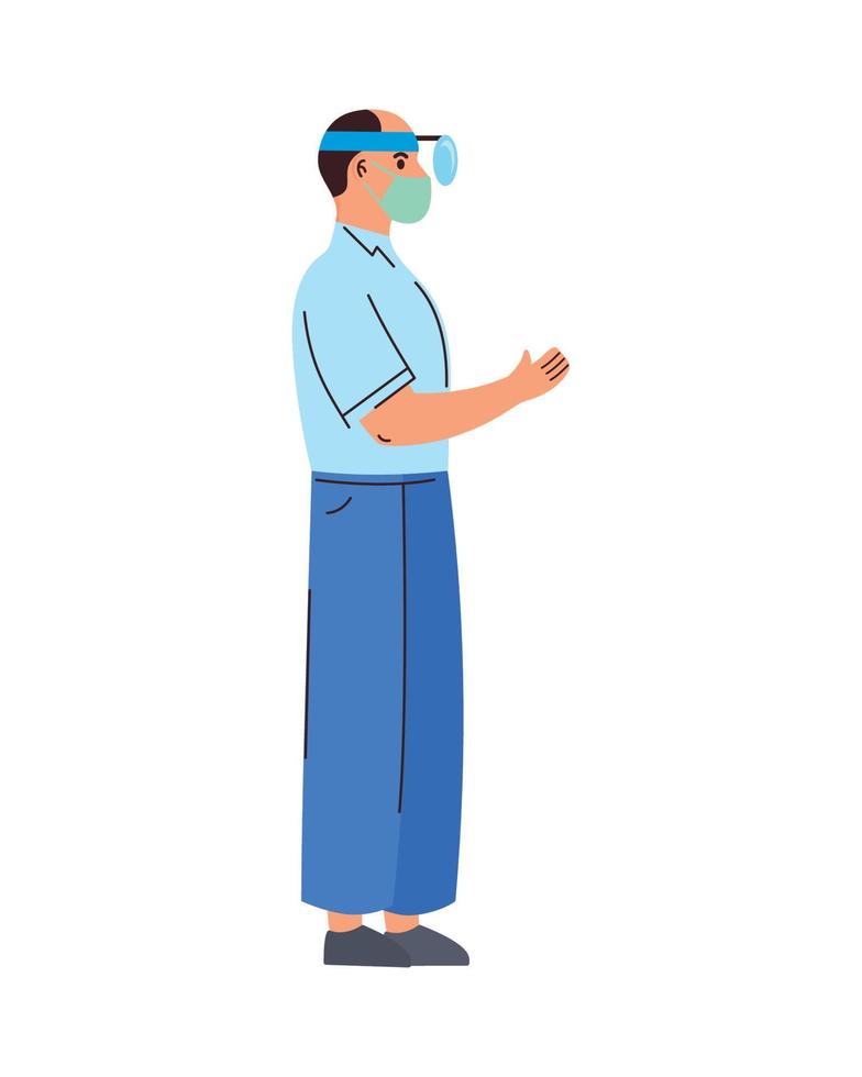 male doctor with loupe vector