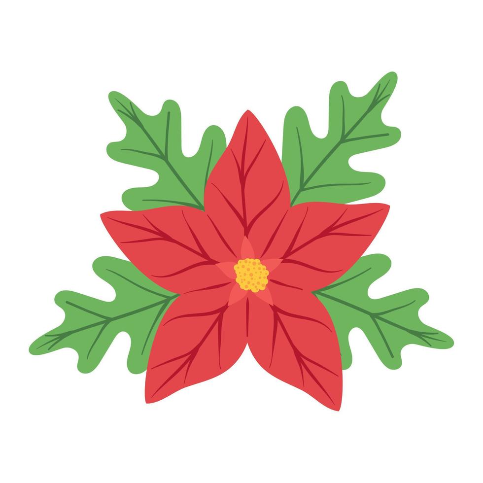 red flower christmas decoration vector