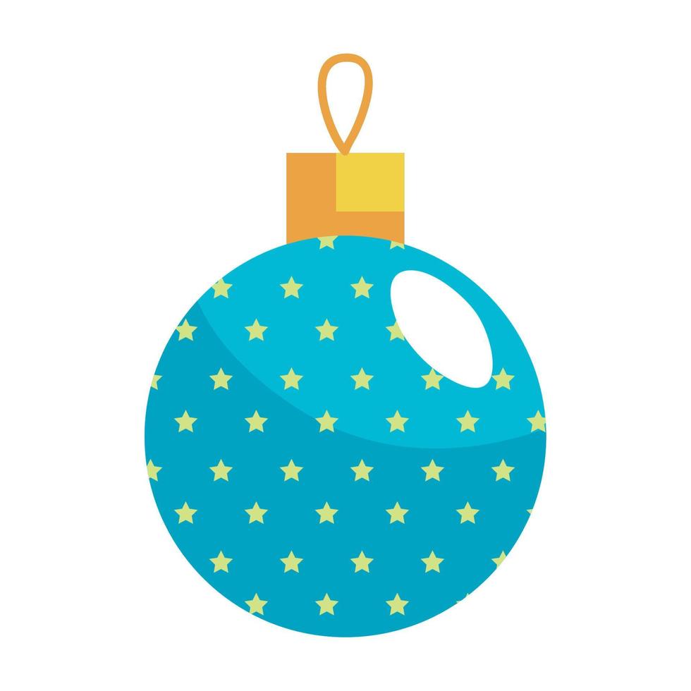 blue christmas ball hanging vector
