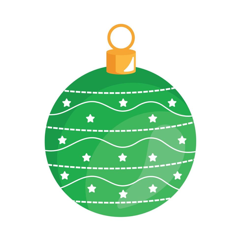 merry christmas green ball vector