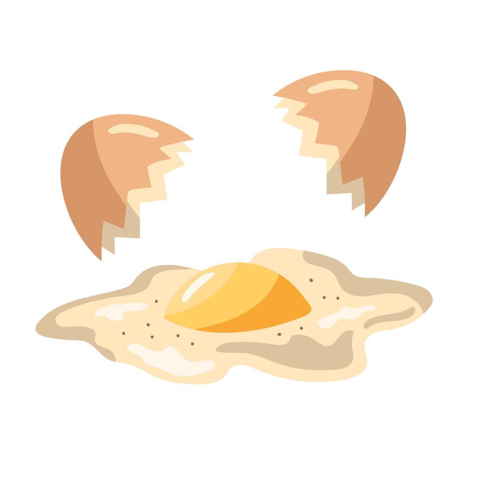 egg fried breakfast food vector