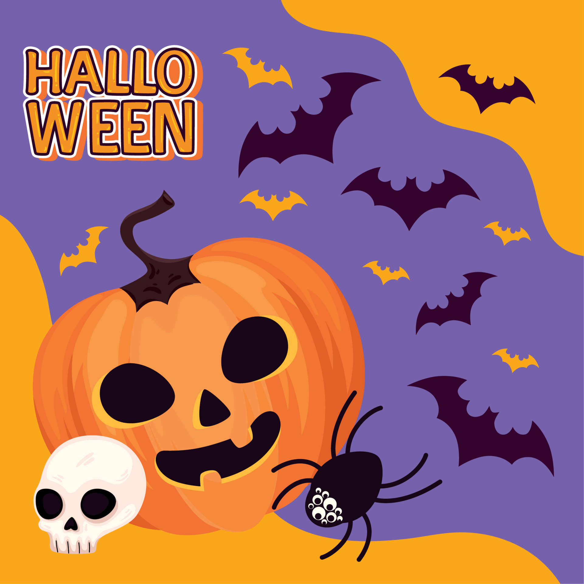 halloween lettering with bats 14482272 Vector Art at Vecteezy