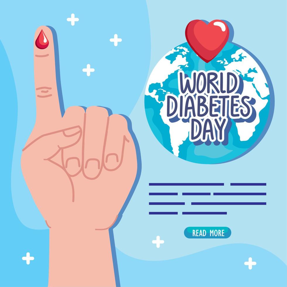 diabetes day lettering with earth vector