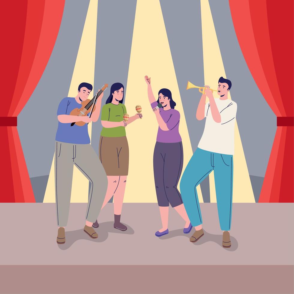 music festival poster with orchest vector
