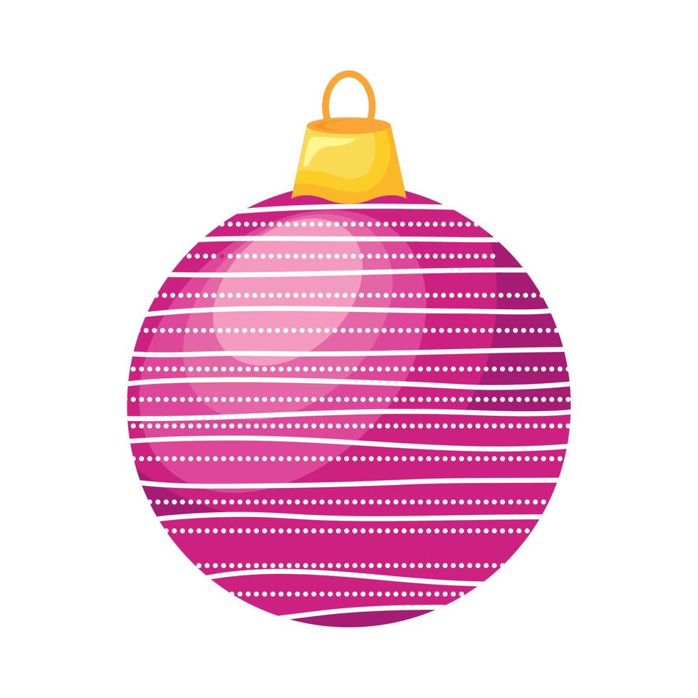 christmas fucshia ball hanging vector