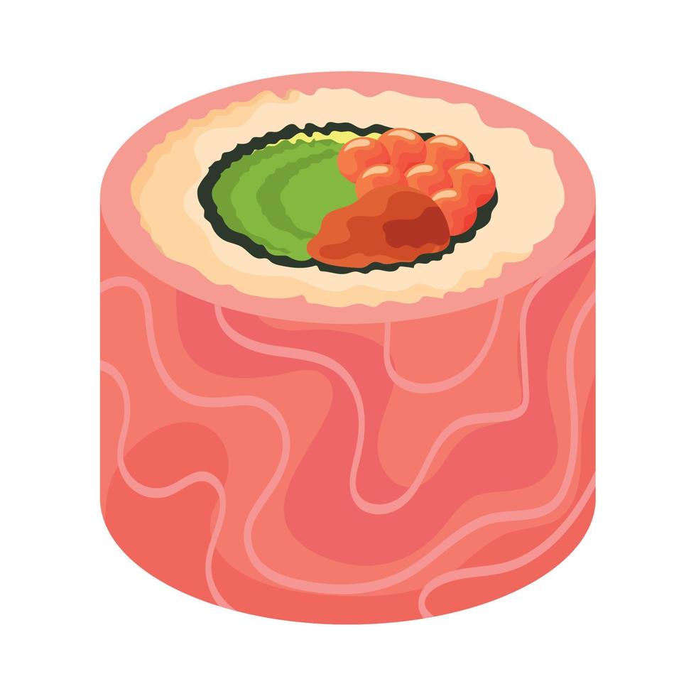 uramaki sushi delicioso vector