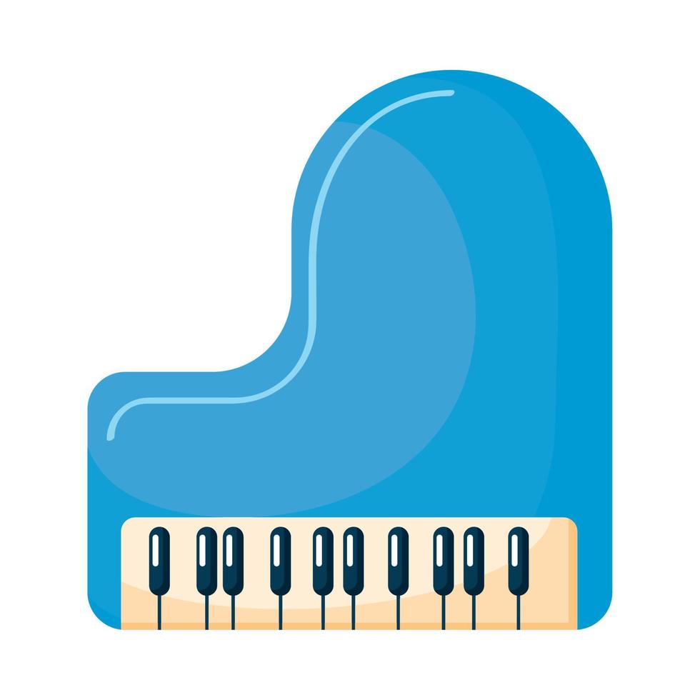 blue piano instrument musical vector