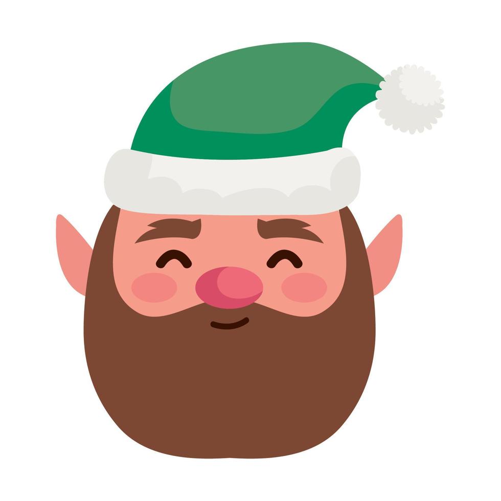 bearded elf christmas vector