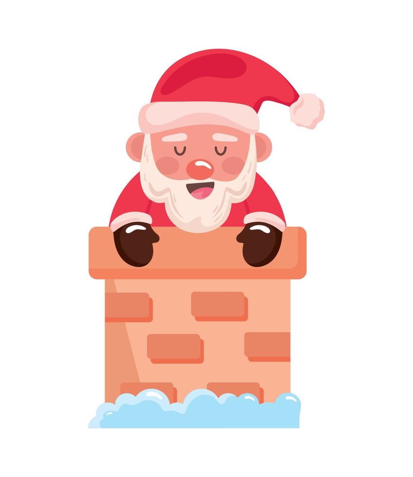 santa claus in chimney vector