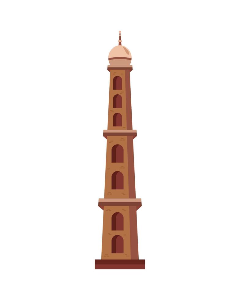 punto de referencia de la torre taj mahal vector