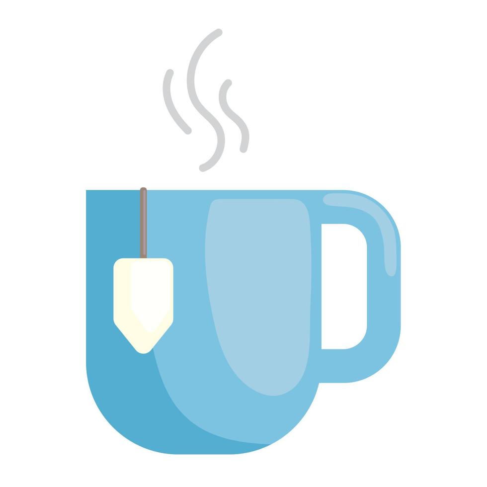fresh tea in mug vector
