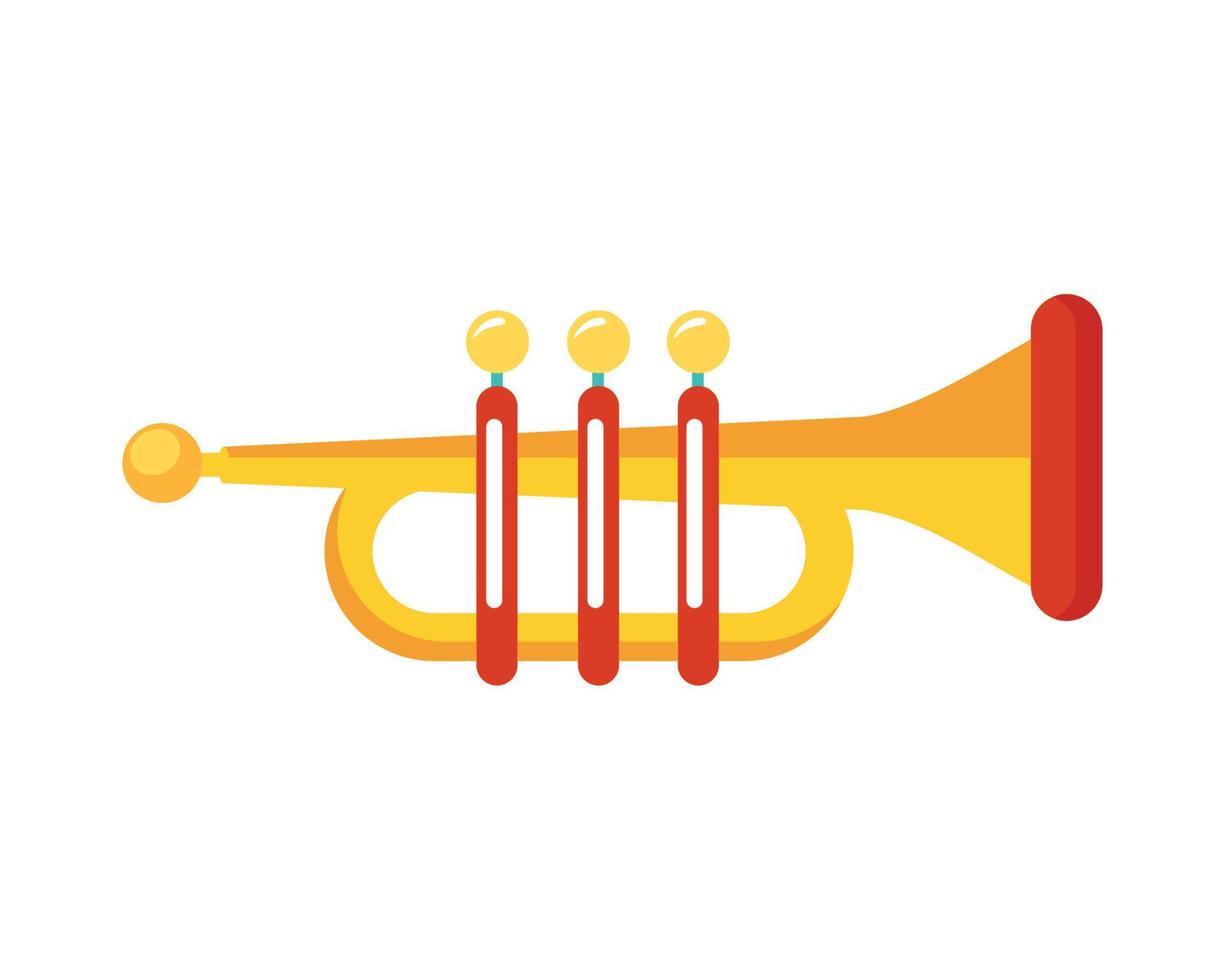 instrumento musical de trompeta amarilla vector