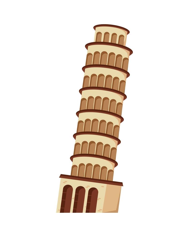 punto de referencia famoso de la torre de pissa vector