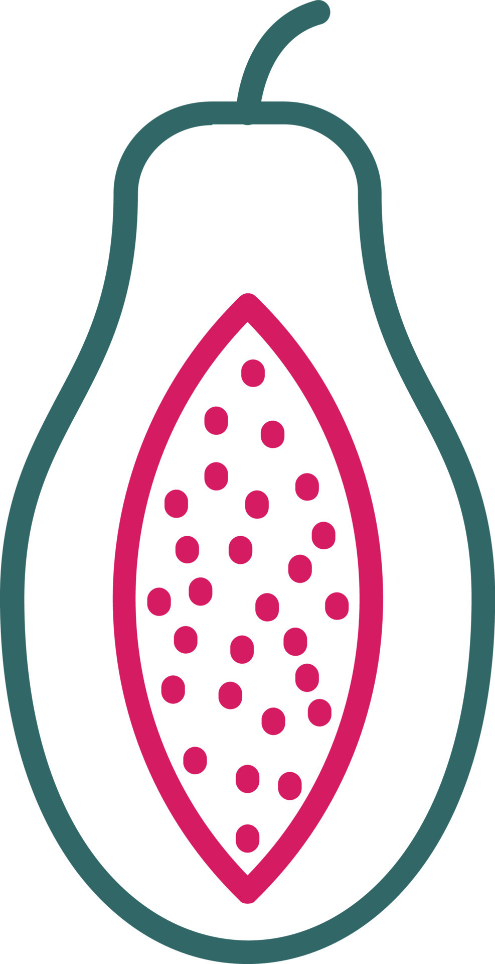 Papaya Line Two Color 14482499 Vector Art at Vecteezy