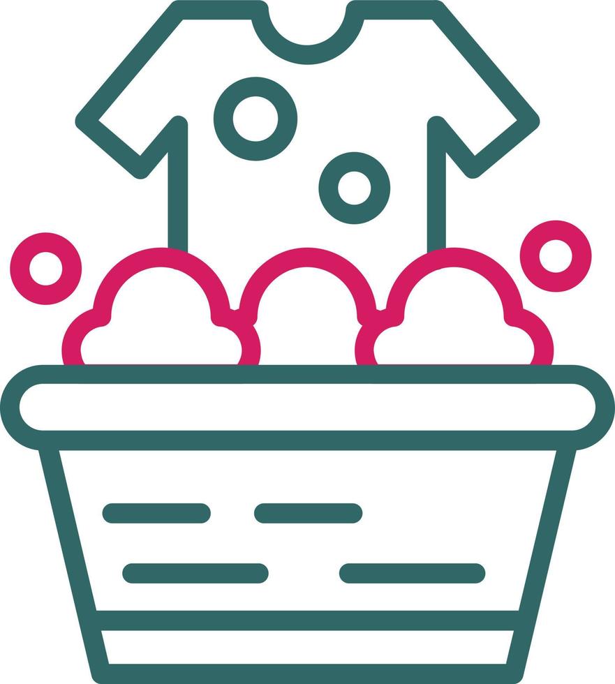 Washing Clothes  Line Two Color vector