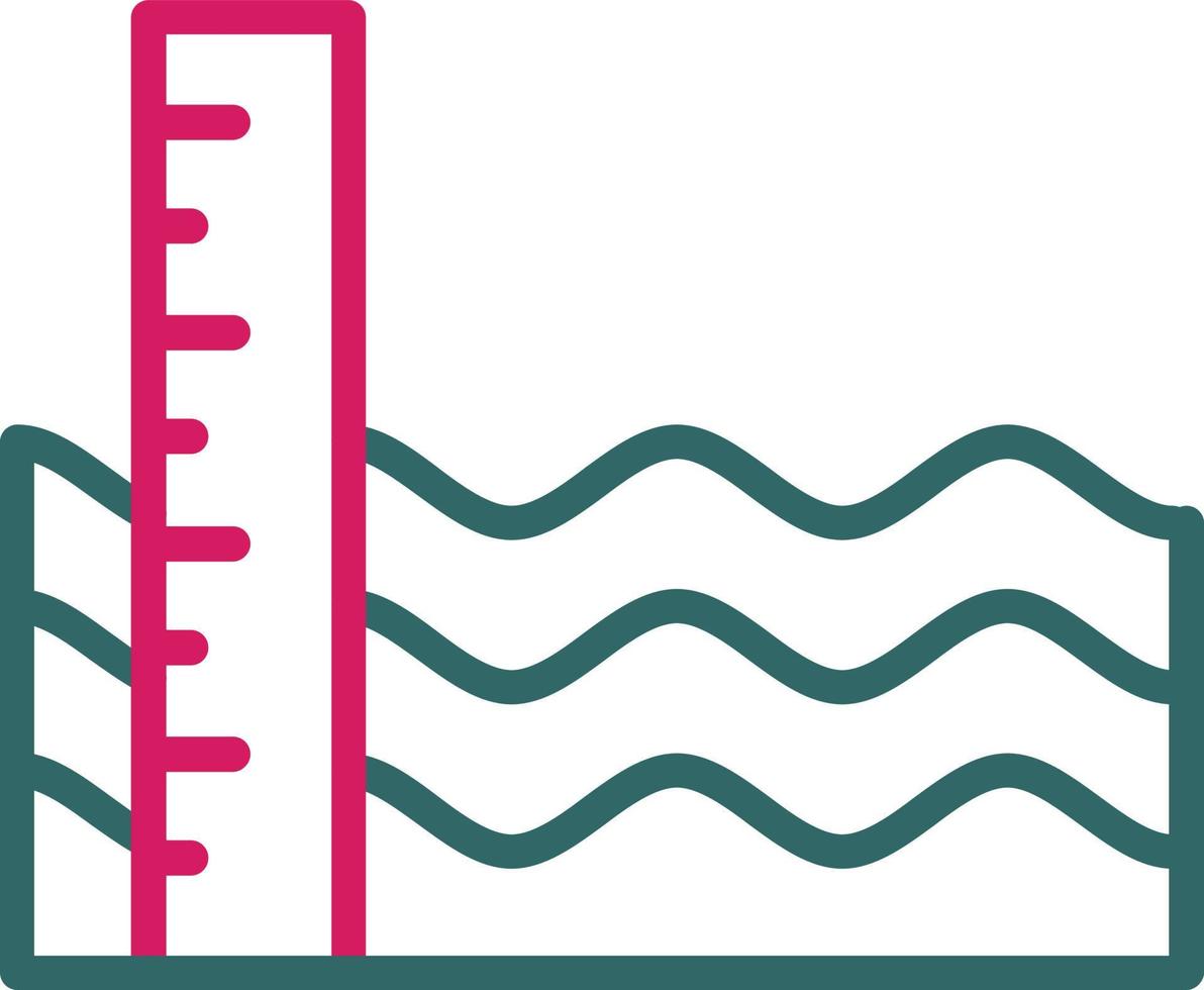 Sea level Line Two Color vector