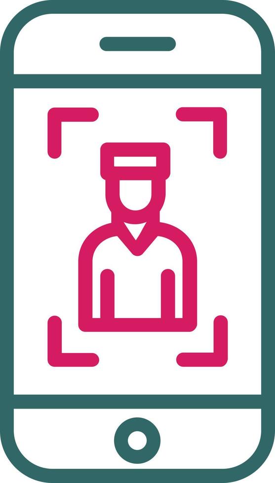 Mobile Selfie Vector Line Icon