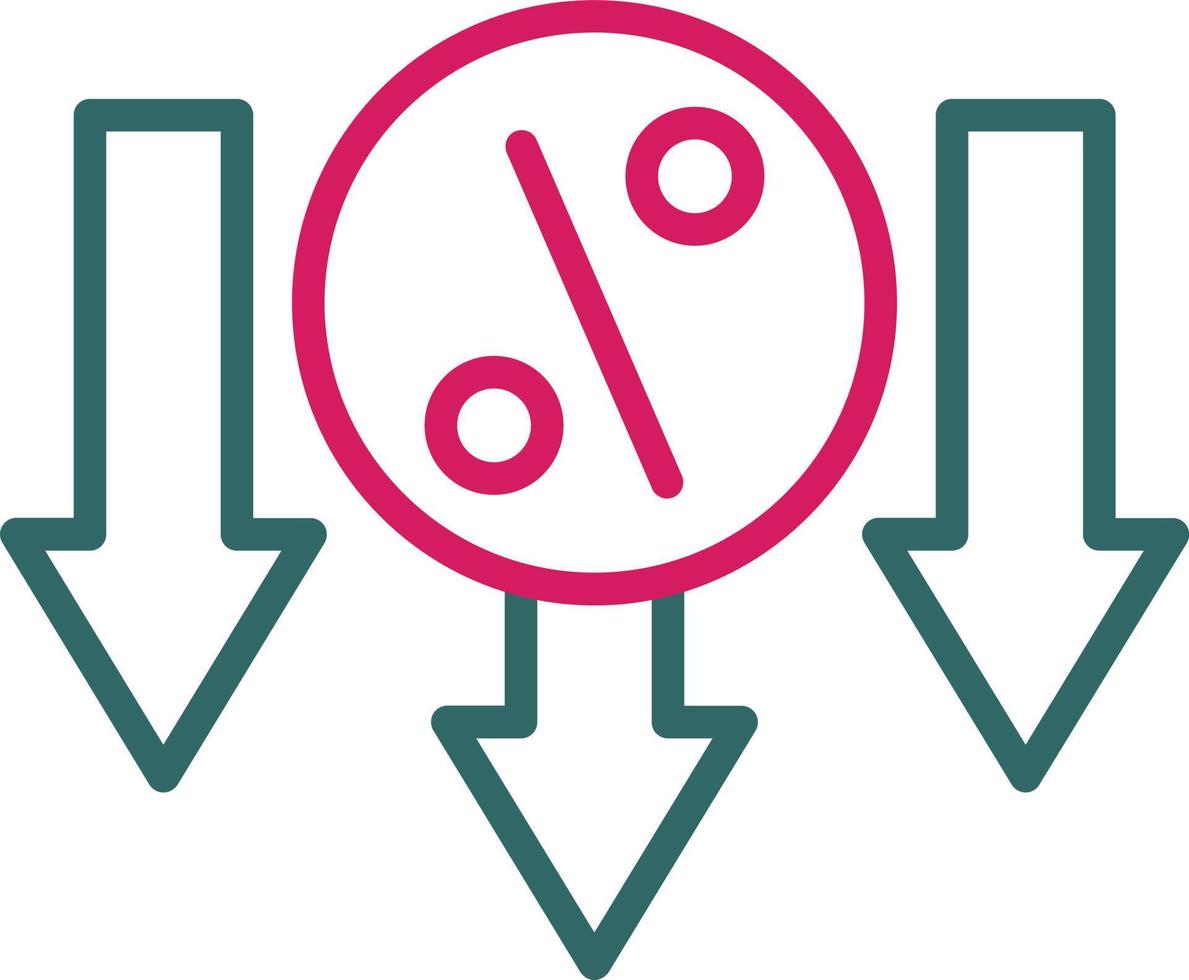 Decrease Line Two Color vector