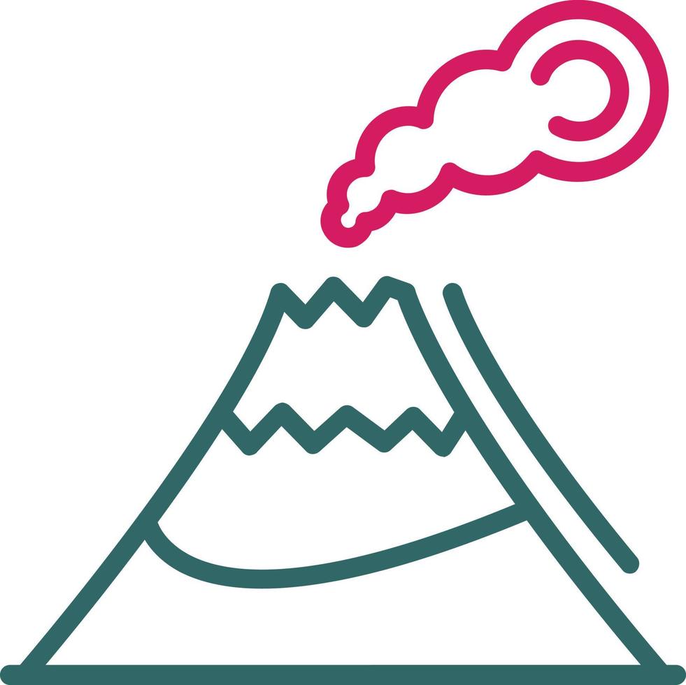 Volcano Line Two Color vector