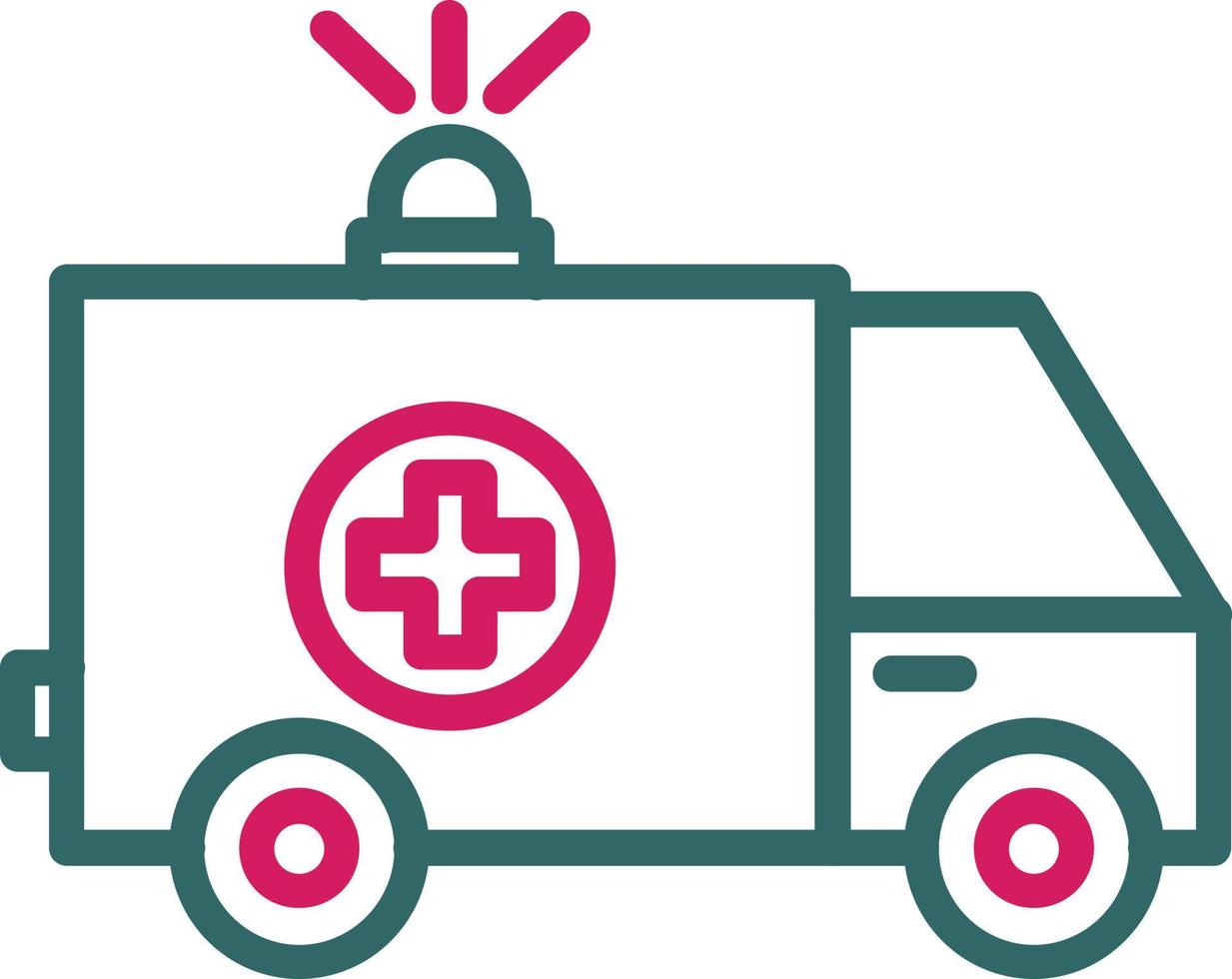 Ambulance Line Two Color vector