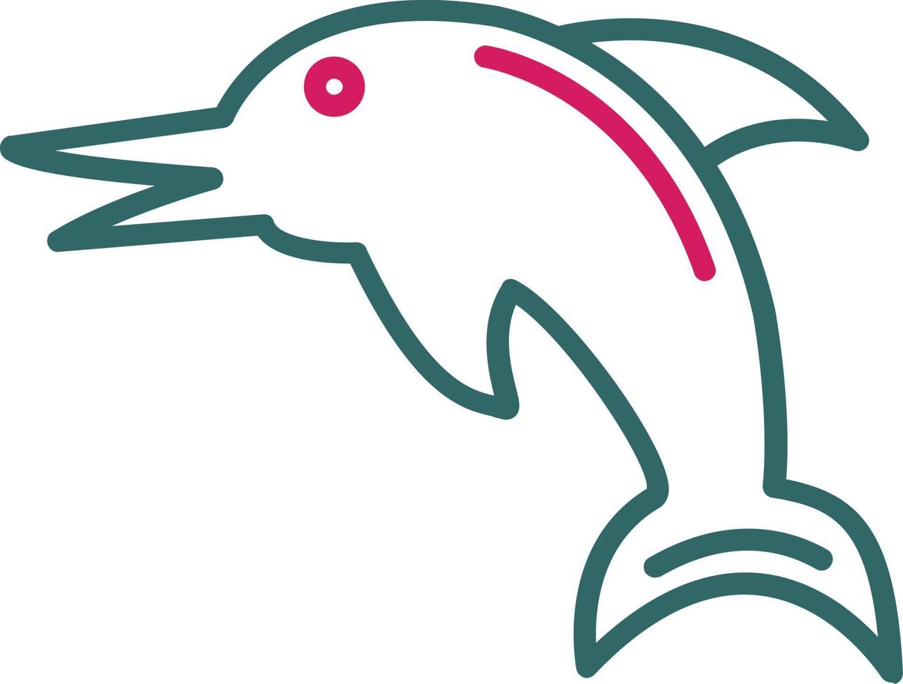 línea de delfines de dos colores vector