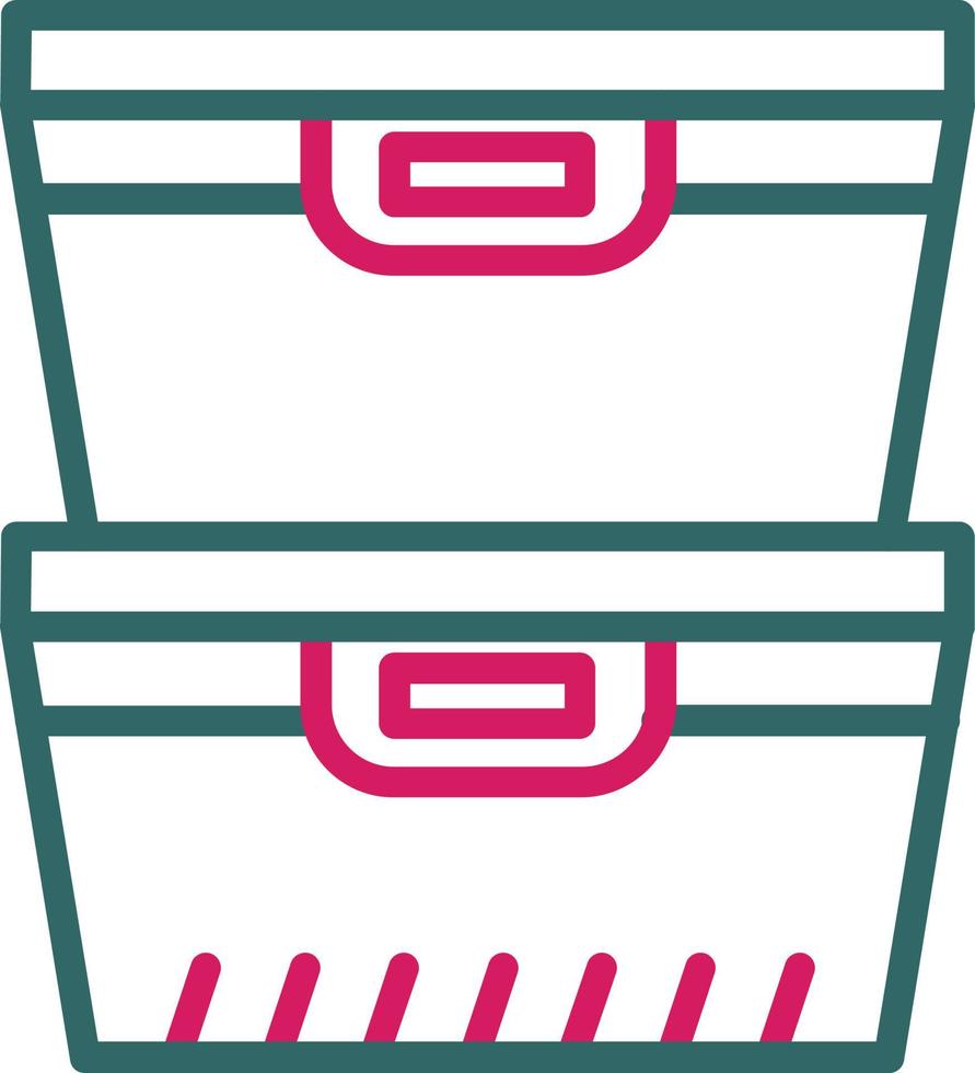 Food Container Line Two Color vector