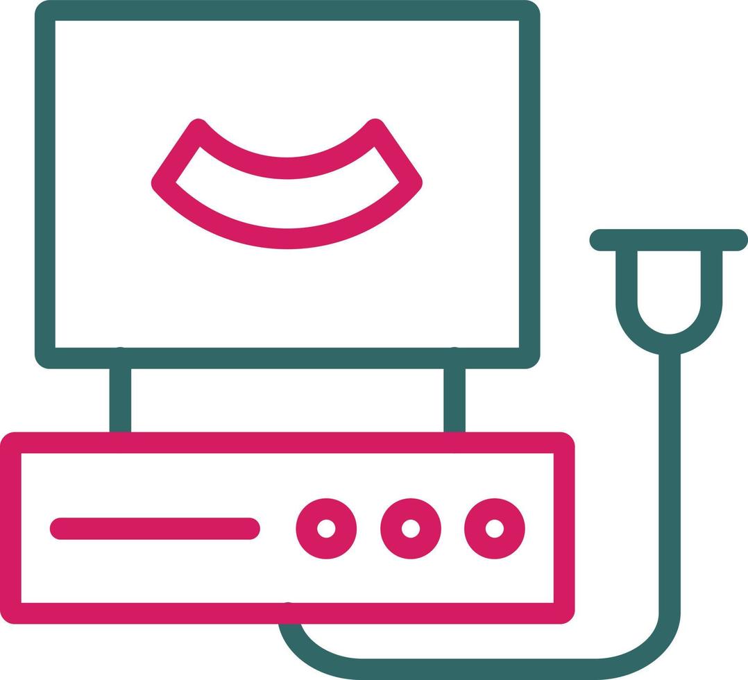 Ultrasound Machine  Line Two Color vector
