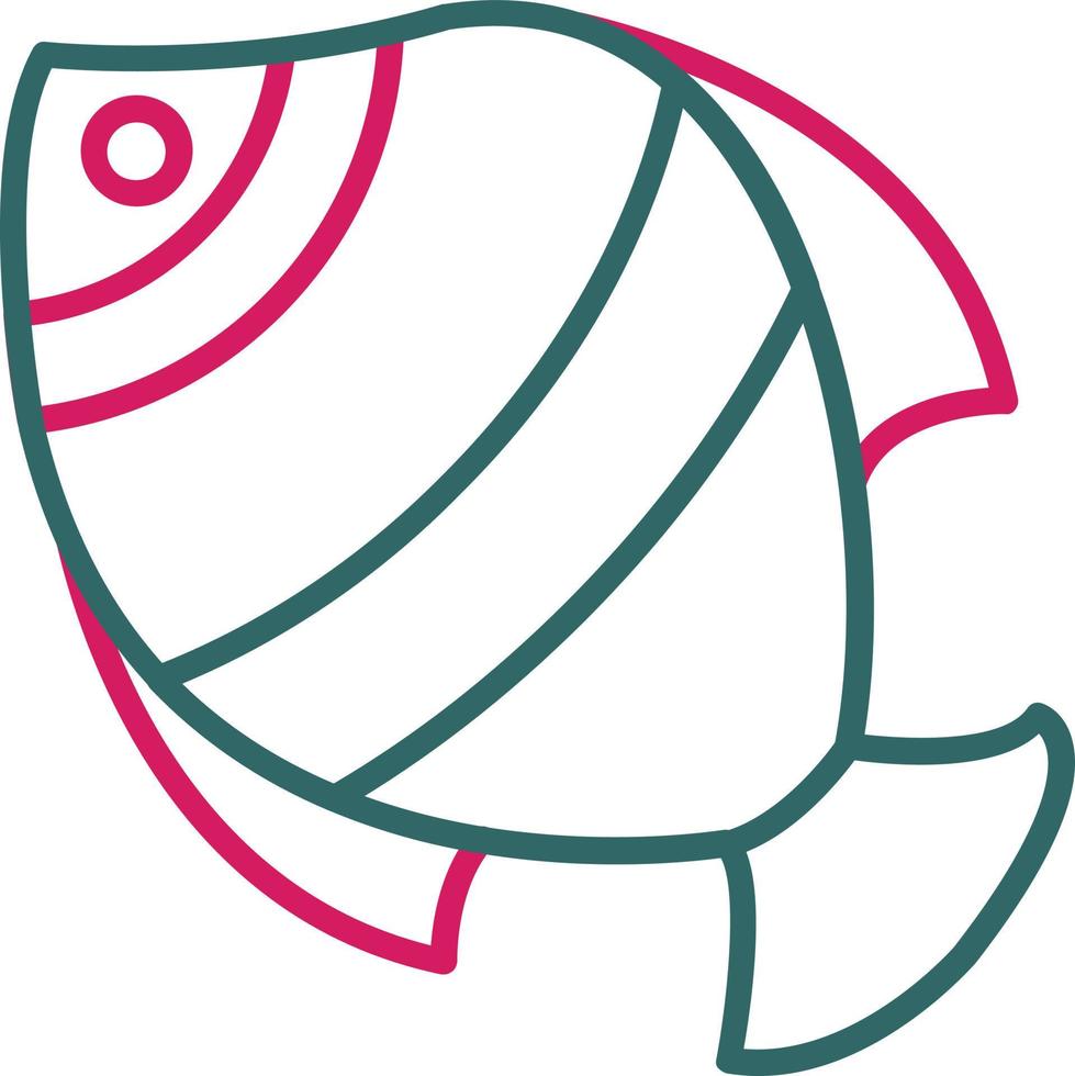 Fish Line Two Color vector