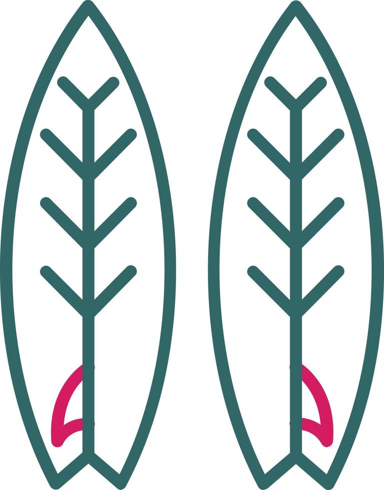Surfboard Line Two Color vector