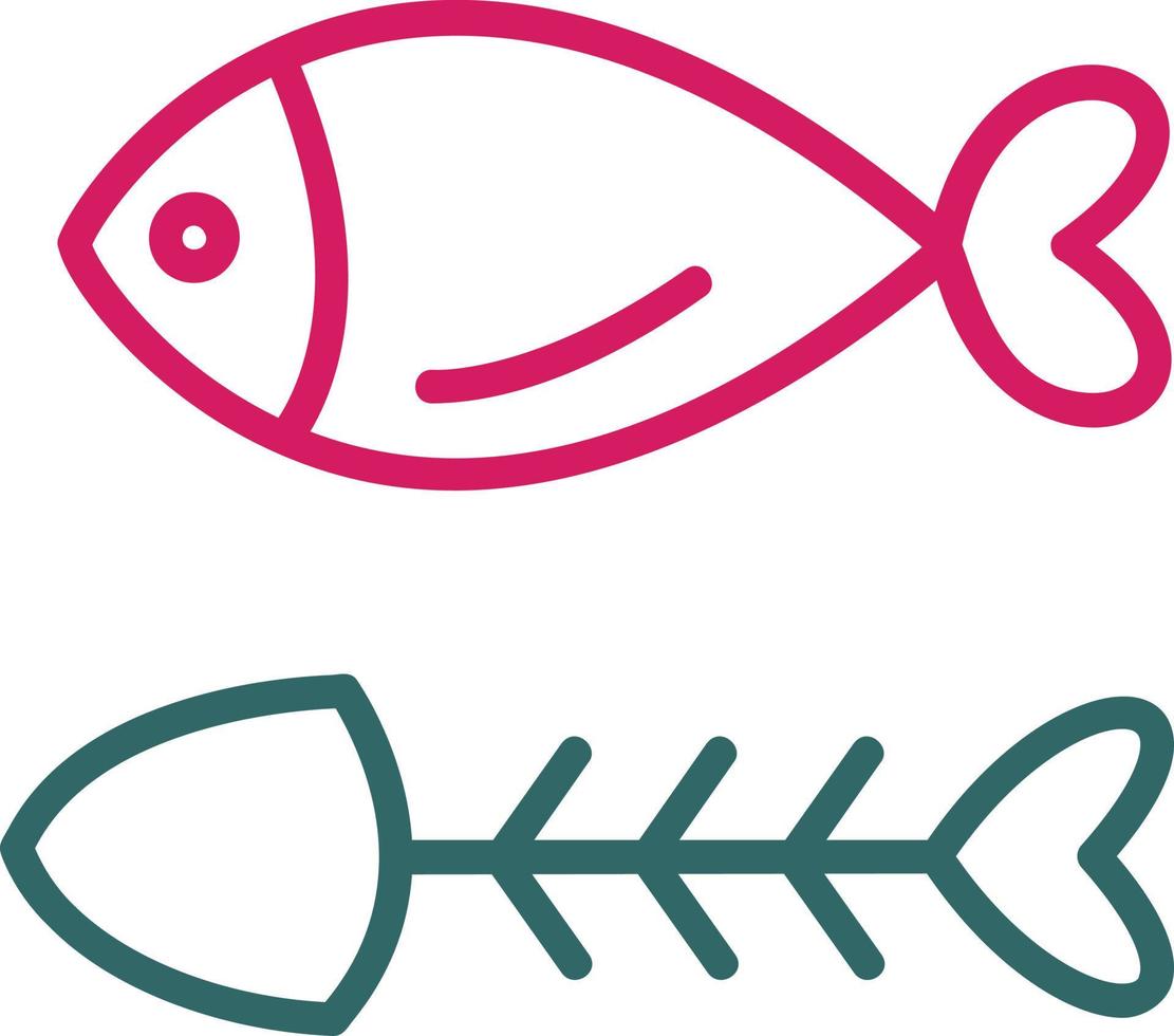 Fish Line Two Color vector