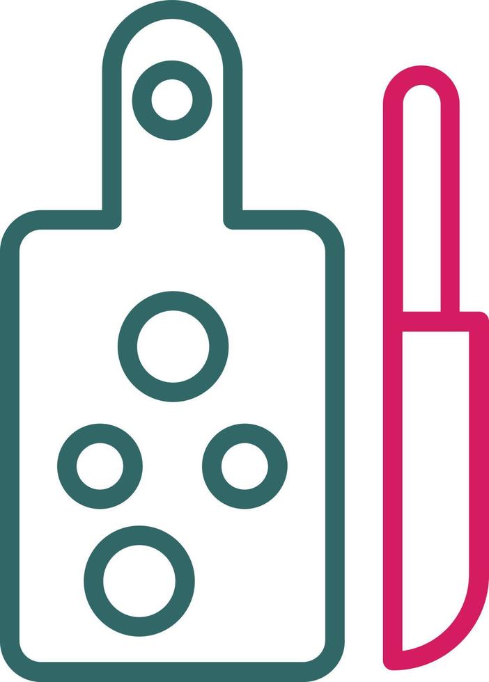 Chopping Board Line Two Color vector