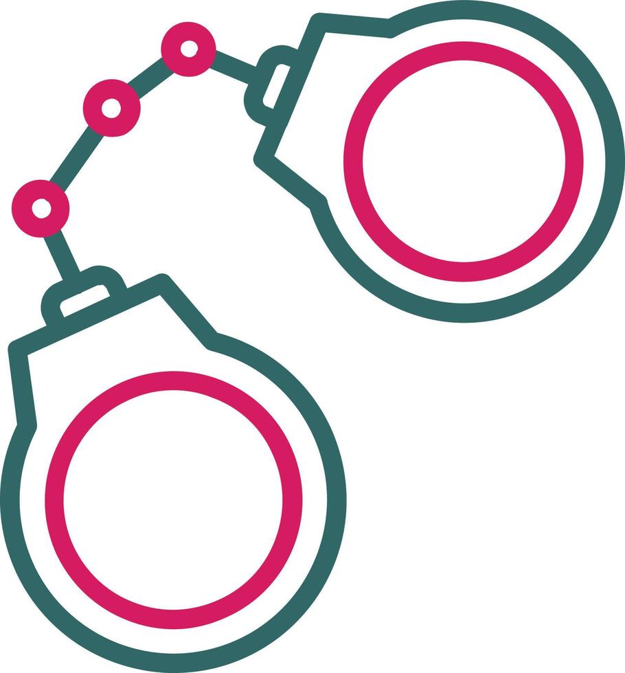 Hand Cuffs Line Two Color vector