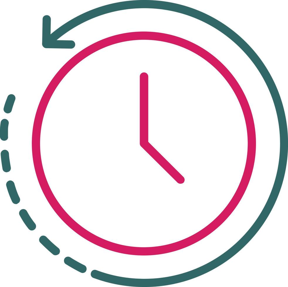 Back In Time Line Two Color vector