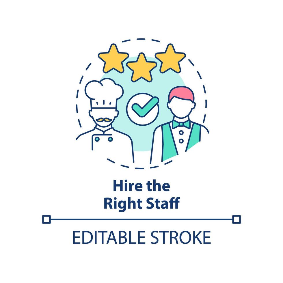 Hire right staff concept icon. Planning for new restaurant 